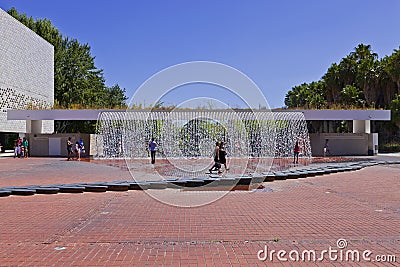 Waterfall - Park of Nations - Lisbon Editorial Stock Photo